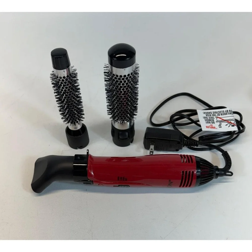 Revlon Style, Curl and Volumize Ionic 1 and 1-1/2 Hot Air Styling Kit Red 1200W